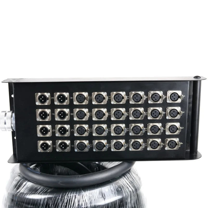 32-Wire Multi-Core Bare Copper Signal Cable 32-Channel Stage Mobile Patch Bay Audio Box/ Box/Winding Reel DJ03