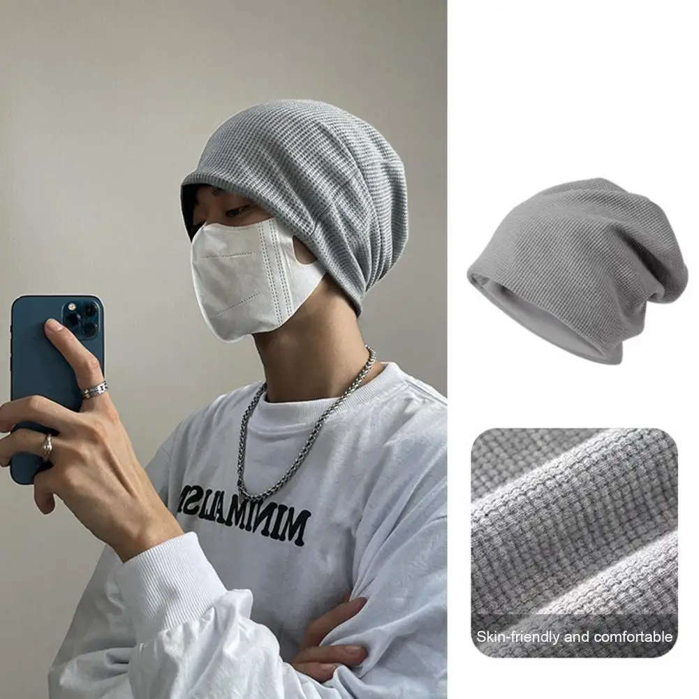 

Solid Color Winter Hat Men's Winter Knitted Beanie with Thermal Insulation Anti-slip Cap for Outdoor Daily Wear Solid Color