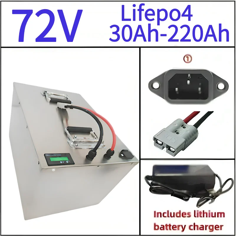 

Lithium 72V 100AH 120AH 150AH 180AH 200AH 30AH-80AH Lifepo4 Battery 6000+ Cycle for 10kw 5kw 3kw Scooter Tricycle Motorcycle