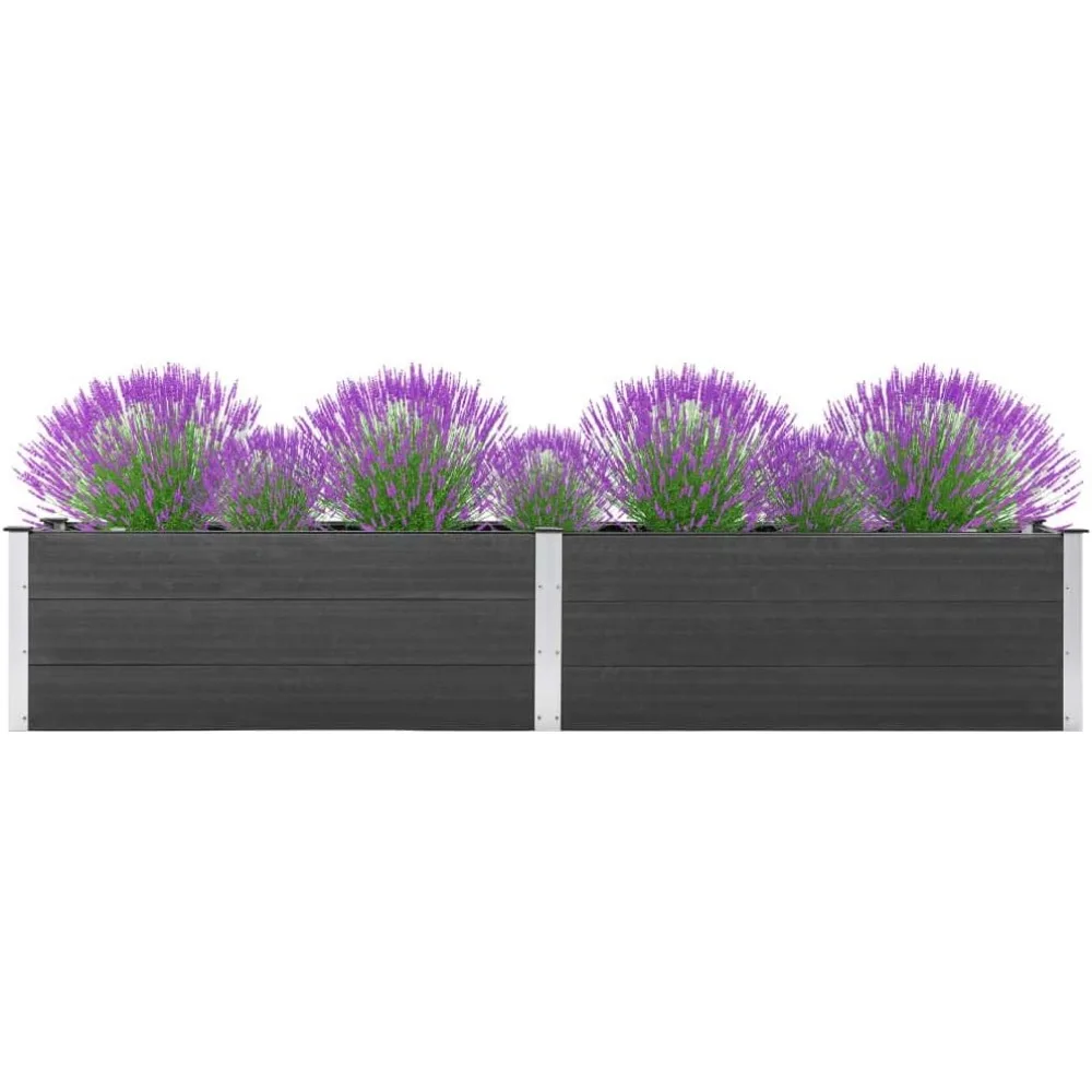 

Durable and Stylish Garden Raised Bed for DIY Planting, Weather Resistant WPC and Steel Construction, 78.7" x 19.7" x 21.3", Gra