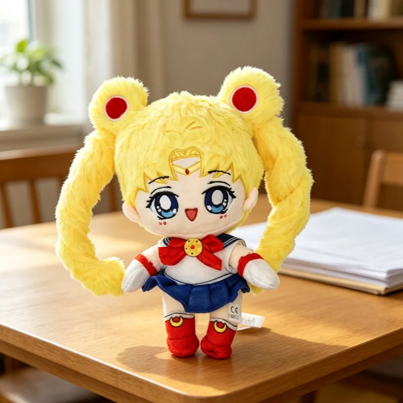 25Cm Japanese Anime Sailor Moon Periphery Soft Plush Fill Standing Posture Doll Bed Decoration Accompanied By Toy Holiday Gifts