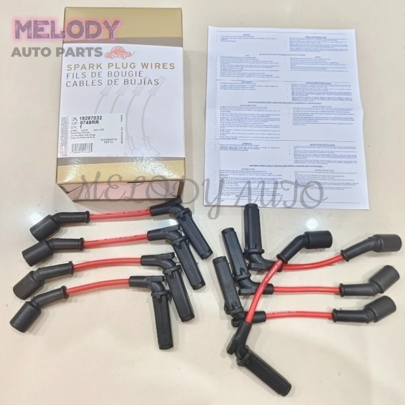 

8PCS/Set 19297032 9748RR Spark Plug Wire Set For CHEVROLET SILVERADO 1500 2500 IMPALA CORVETTE For CADILLAC CTS