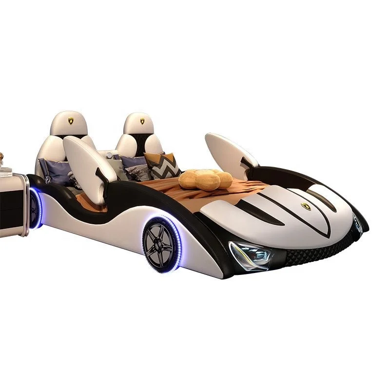 

Pine children's guardrail running lathe creative boy single car bed