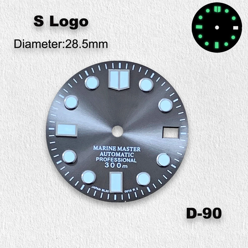 28.5mm wzór słońca nadaje się do NH35 akcesoria do automatycznej tarczy SUB/SKX007 dostosowany zegarek S Logo tarcza męski zegarek