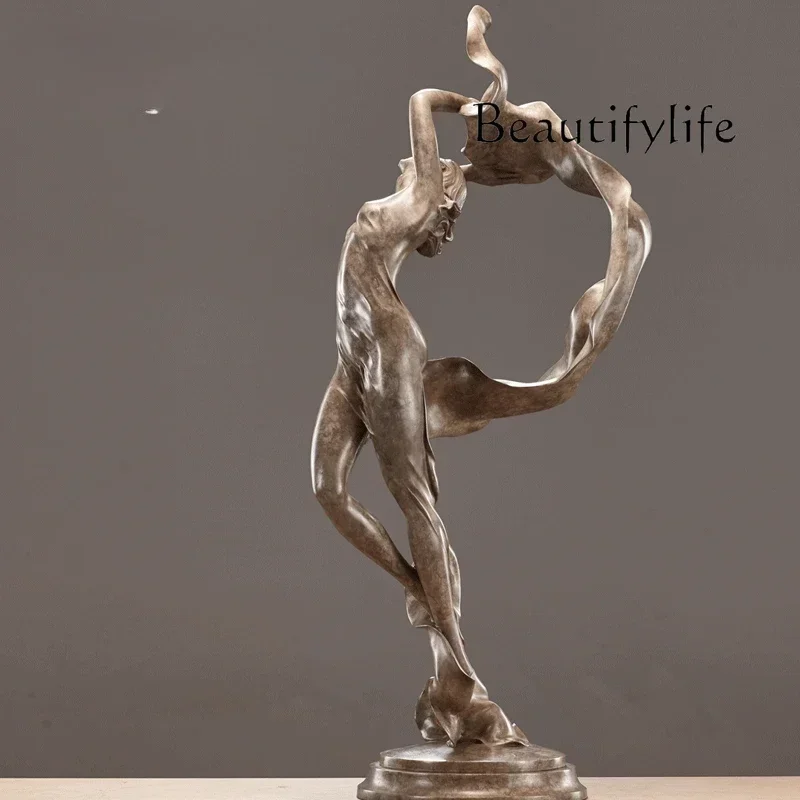 

55Pure copper figure sculpture is beautiful and simple, modern living room study decoration ornament, first quarter moon