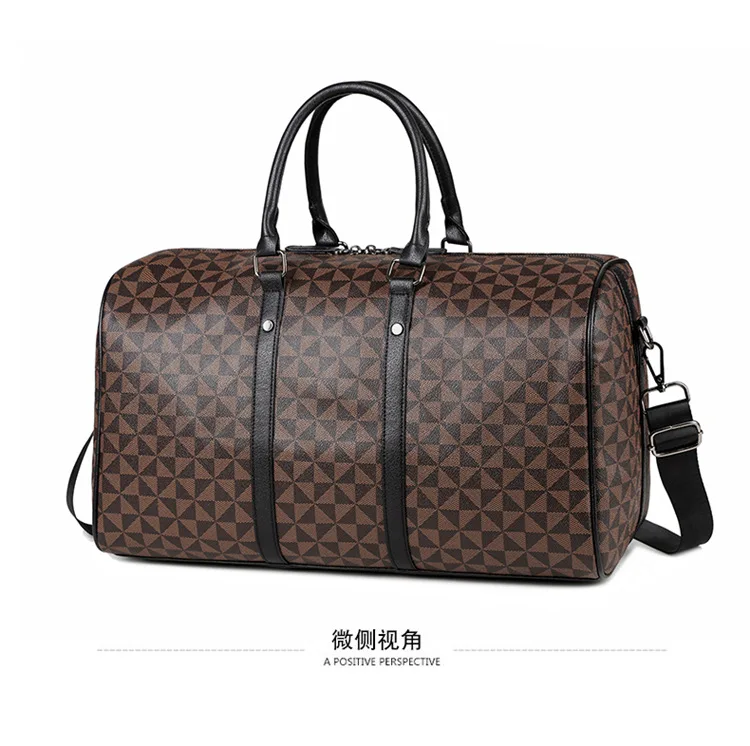 Große Herren-Tragetaschen, modische Handtaschen mit Karomuster und Henkeln, Herren-Umhängetaschen, wasserdichte Reisetaschen, Herren-Gepäcktaschen. – Detail 23