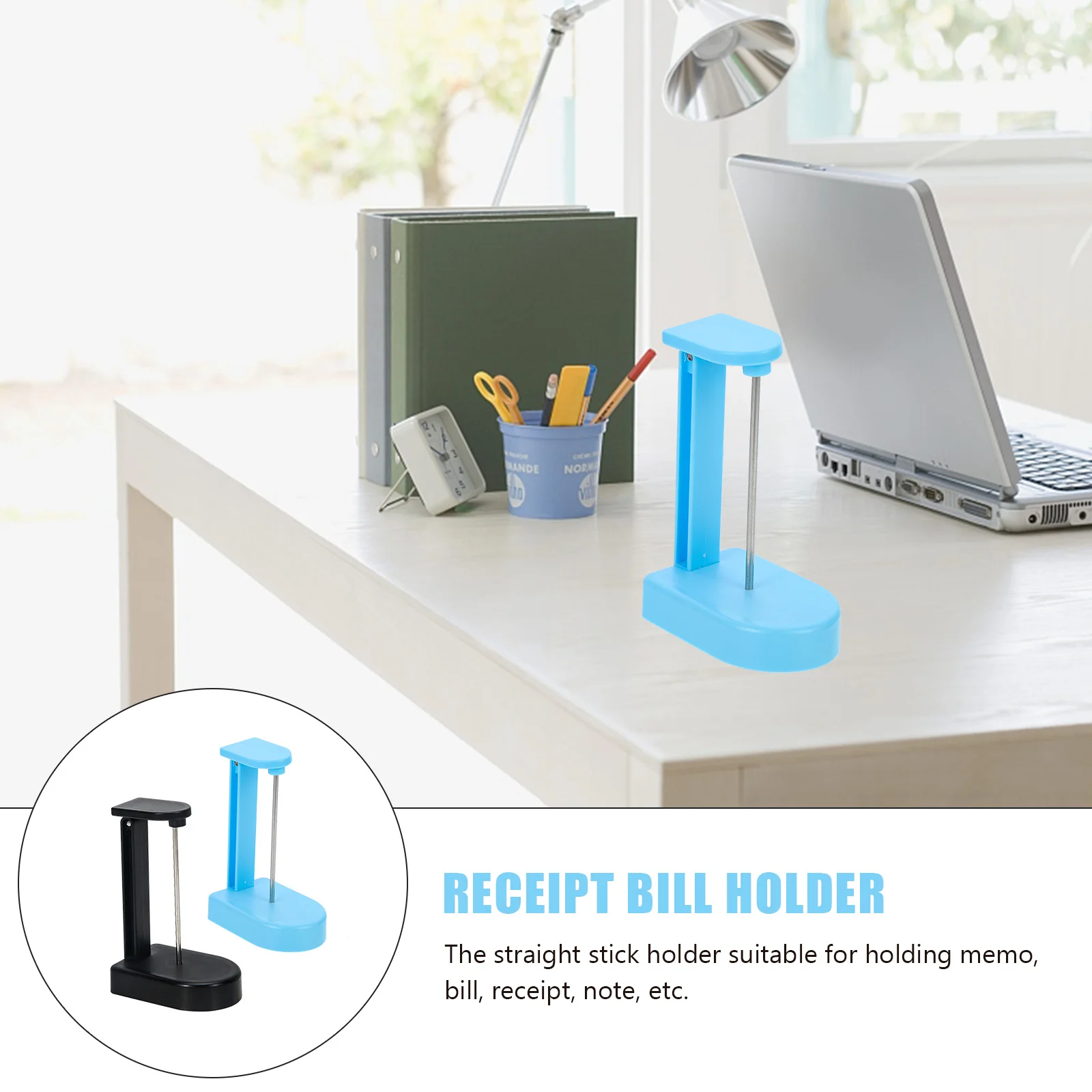 

2Pcs Receipt Organizer Check Spike Stand Multi-Functional Paper Memo Holder Straight Rod Bill Stand Office Supplies