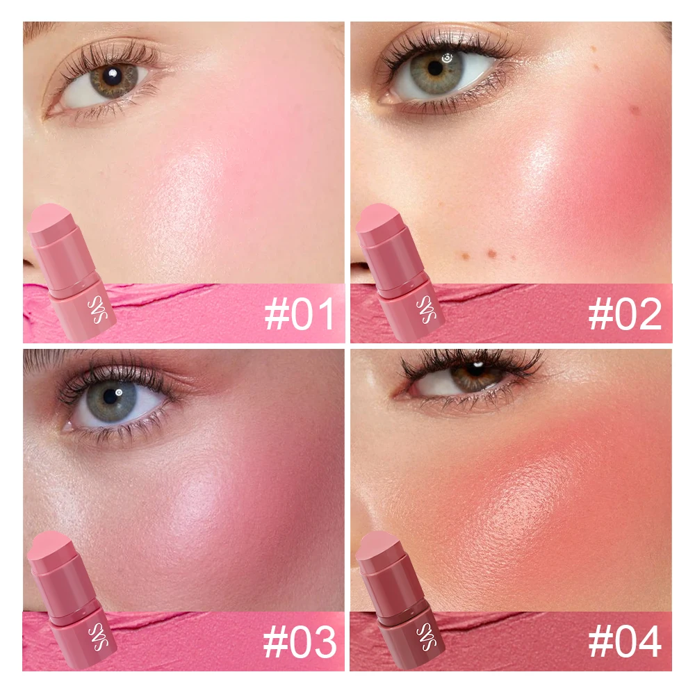 USHAS 3in1 カラー コンタリング ブラッシュ スティック チーク コンタリング ナチュラルメイク 防水 長持ち リップスティック