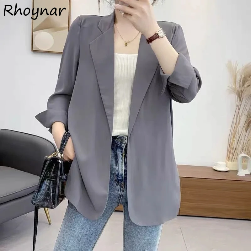 

Loose Blazers Women All-match White Chic Fashion Casual Office Lady Harajuku Solid Korean Style New Suits Ropa De Mujer Simple