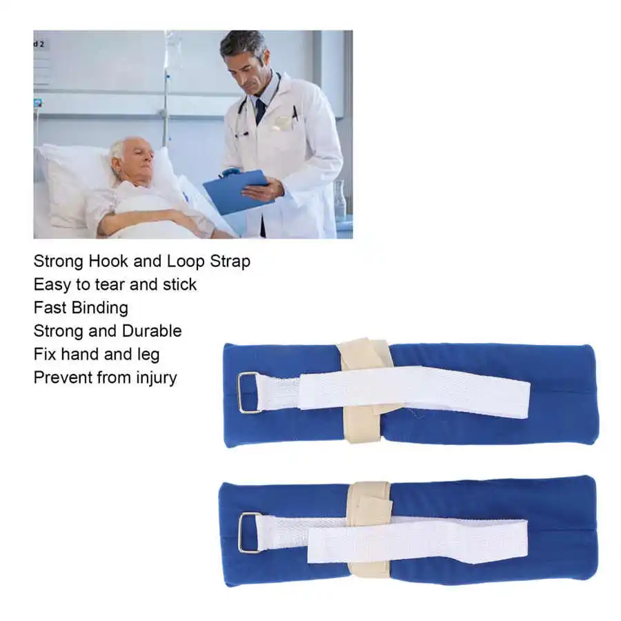 2Pcs  Limb Restraint Strap Breathable Patients Hand Feet Fixer Limb Fixed Strap Belt For Elderly Hospital Mental Patient