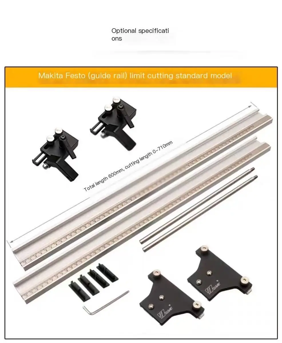 Parallel Rail Guide System Aluminium Alloy Circular Saw Track Set Fixed Guide Rail Bracket For Track Saw Track Repeatable Cuts