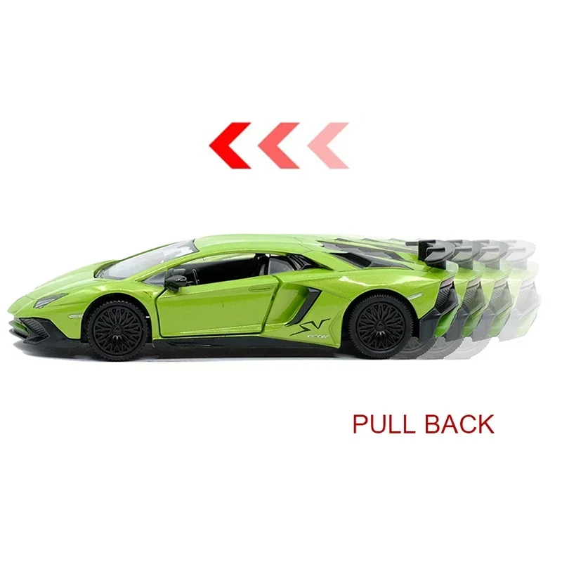 1:36 Aventador LP750-4 coche deportivo aleación Diecast modelo de coche de juguete con retroceso para niños regalos colección de juguetes F234