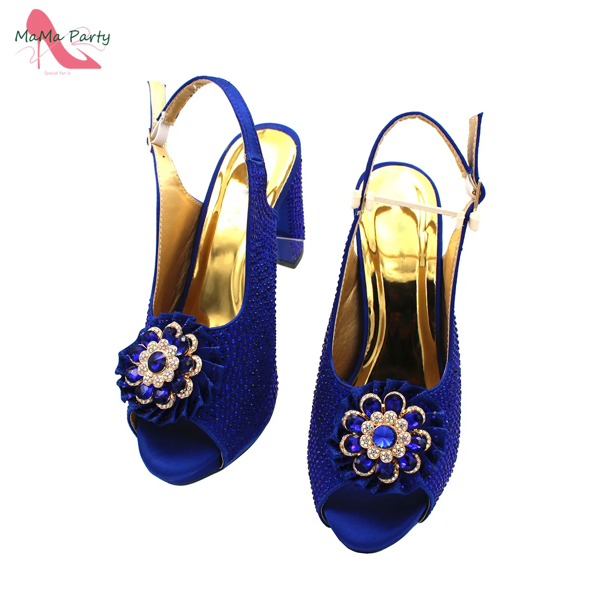 2022 Winter New Arrival Italian Women Shoes and Bag Set in Royal Blue Color High Quality Comfortable Heels for Wedding Party