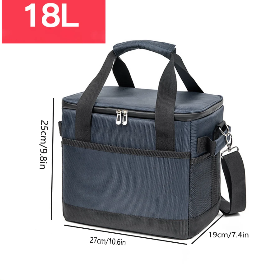Outdoor Camping Picnic Aluminum Foil Insulated Box Handheld Cooler Fresh Box Crossbody Bento Lunch Bag Home Large Capacity
