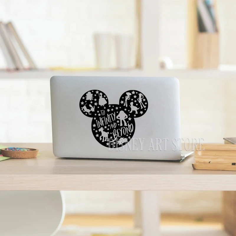 To Infinity Mouse Vinyl Sticker Decals Car Window Bumper Decor, Cartoon Mouse Head Laptop Decal for Apple MacBook Decoration