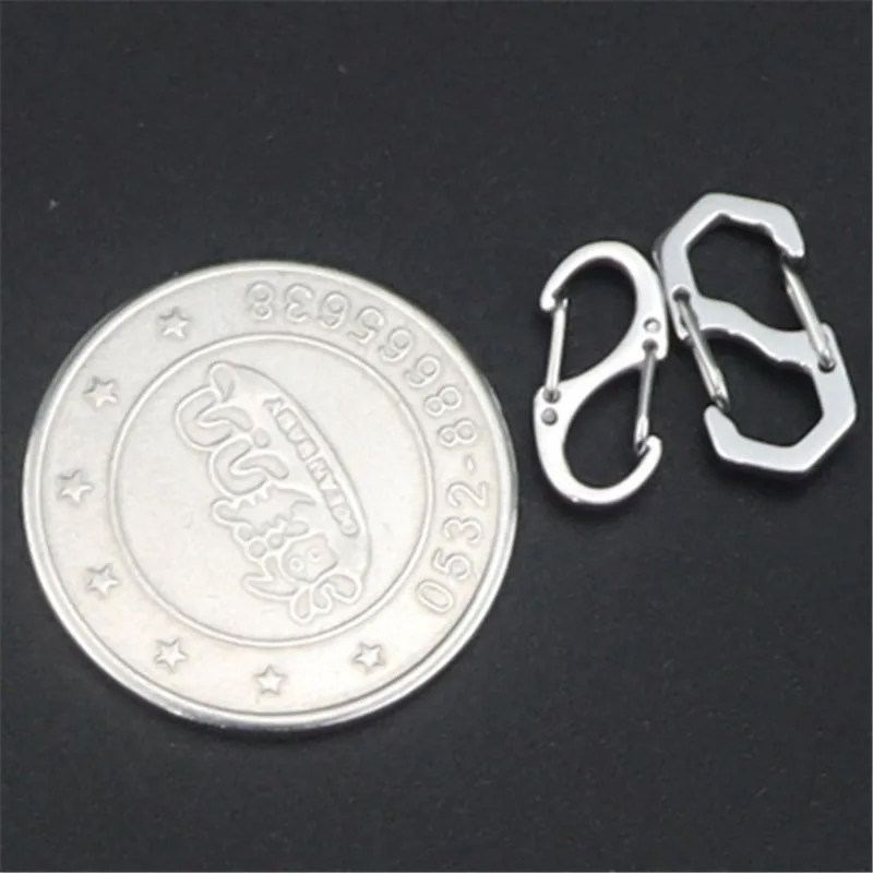 1 قطعة خطاطيف قافلة للسرقة للتخييم في الهواء الطلق على ظهره مشبك S-نوع حلقة تسلق معدنية مزدوجة السنانير قفل سلسلة المفاتيح الصغيرة #1