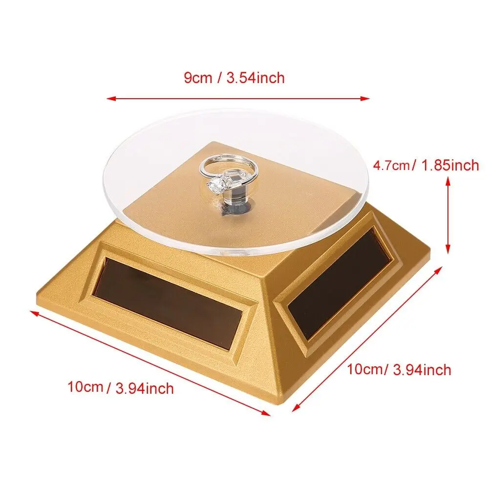 Jewelry Display Stand Solar Showcase Degrees Turntable Rotating Jewelry Organizer Display Stand Plastic Display Cases