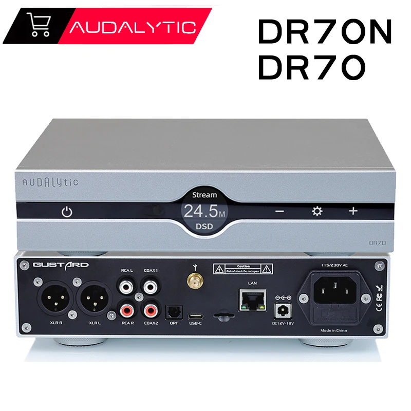 Audalytic DR70N DR70 DAC de streaming R2R de alta fidelidad, decodificador de audio digital, decodificador de streaming en red, compatible con DLNA y AirPlay
