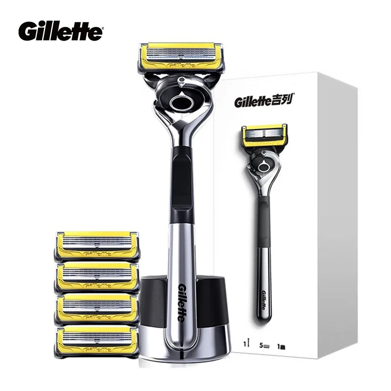 Gillette Fusion ProGlide Shield для мужчин, глубокое бритье, гладкое бритье, 5-слойная технология FlexBall, подъемная расческа, беспроводная зарядка