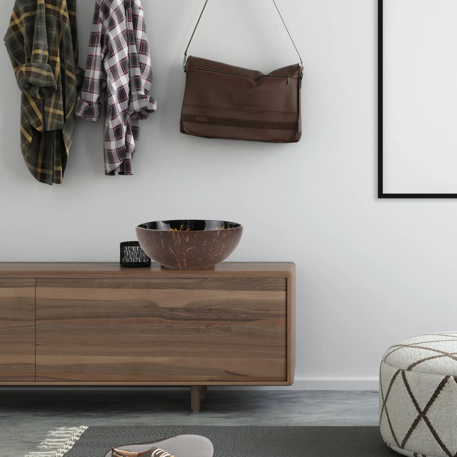 

2pcs Natural Shell For Keys Nuts Candies Storage Decorative Desktop Organizer Coconut Bowl Coconut Storage Bowl Nuts Holder