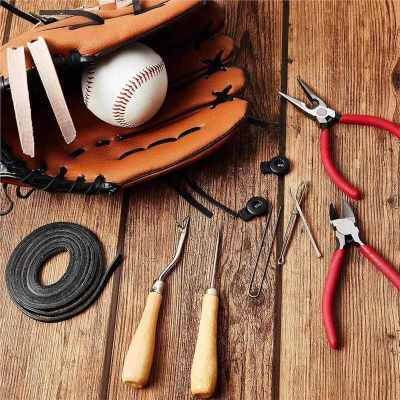 XSXS-Glove Lacing Care Tool Kit For Softball For Baseball Gloves-Mitt Repair And Maintenance Set