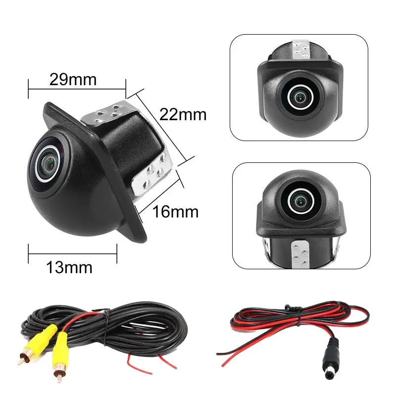 كاميرا خلفية وجانبية للمركبة AHD CVBS 170 °   عين السمكة عالية الوضوح للرؤية الليلية مقاوم للماء قبعة من القش كاميرا مثقاب