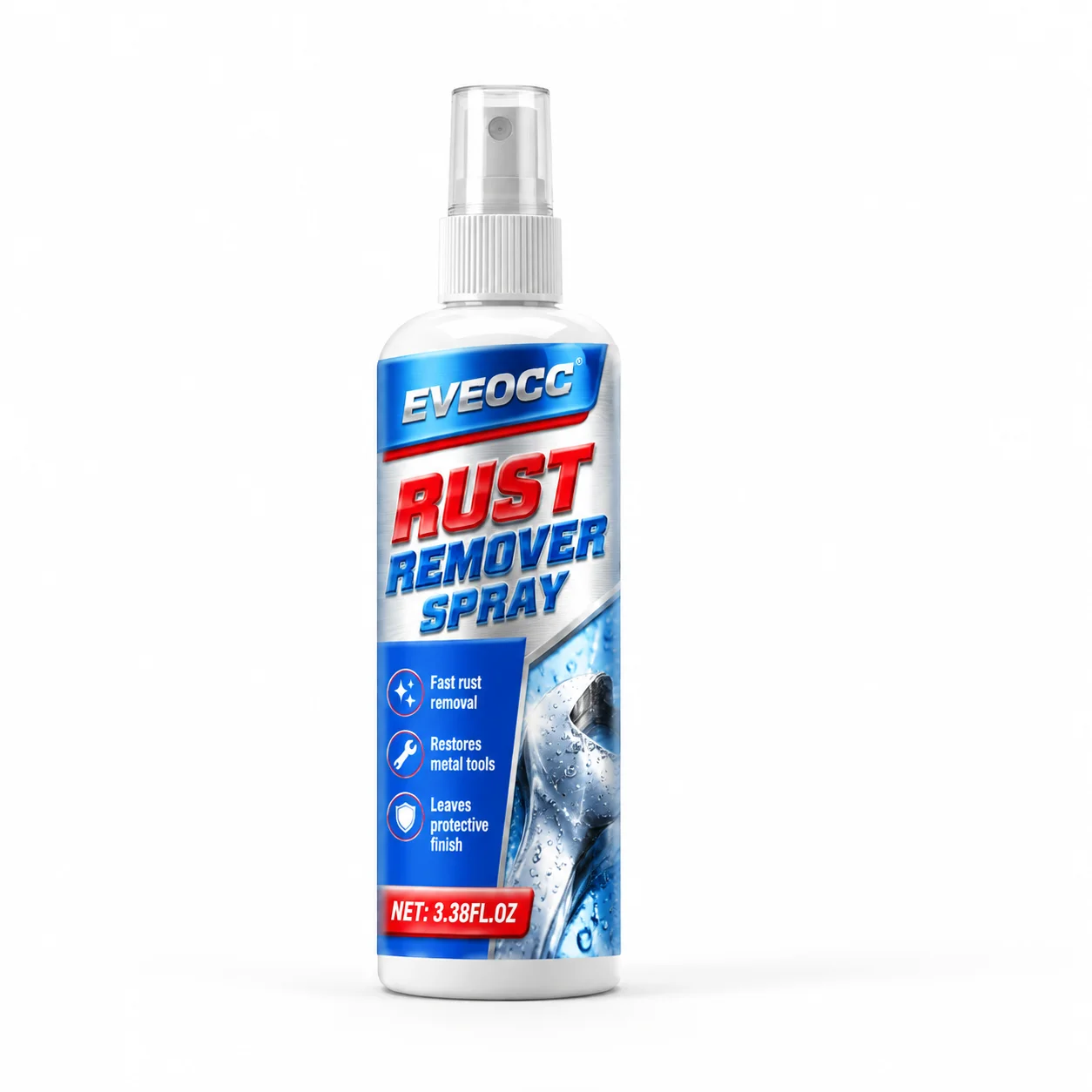 EVEOCC Multi-purpose Rust Remover Spray, Quick Rust Cleaning Agent for Metal Tools Bolts Iron Surfaces Anti Corrosion