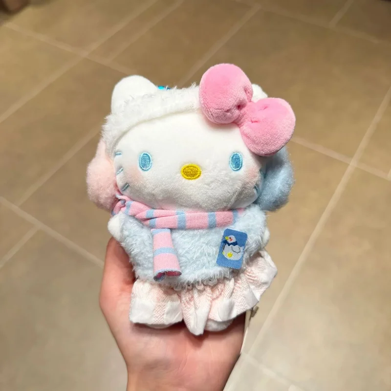 11cm anime olá kitty vestir-se dos desenhos animados boneca de pelúcia pingente pp algodão boneca de pelúcia kawaii chaveiro acessórios bonitos presente do feriado