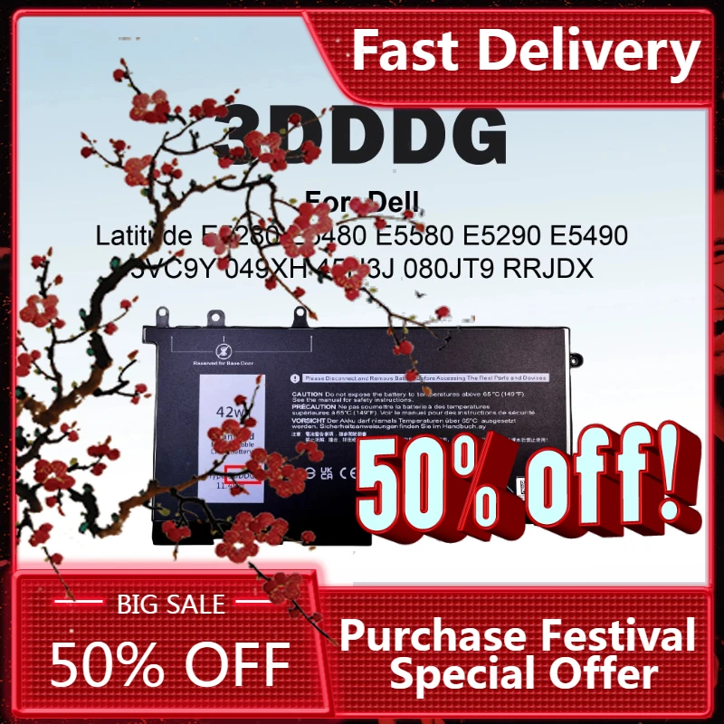 

【Fast Delivery】New 3DDDG Laptop Battery For Dell Latitude 5280 5288 5E5280 E5490290 E5480 E5290 5480 5488 5490 5491 5495 42Wh