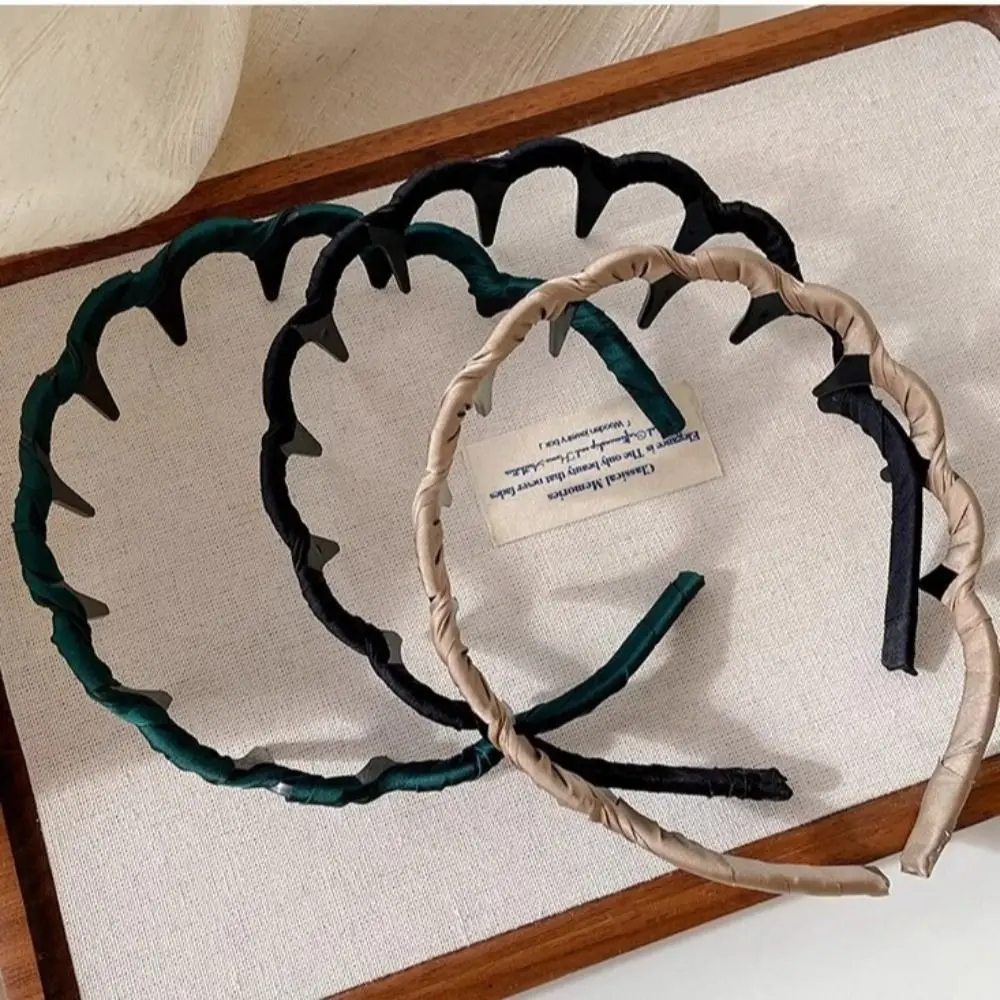 

Sweet U Shape Hair Hoops Non-Slip Solid Color Sports Headbands Wave Comb Hair Accessories for Women