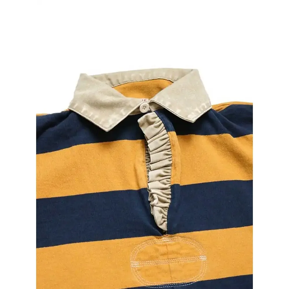 25AW Japan KAPITAL Hirata Kazuhiro Casual Patchwork Cotton T-Shirts Striped Loose Long Sleeved Tees