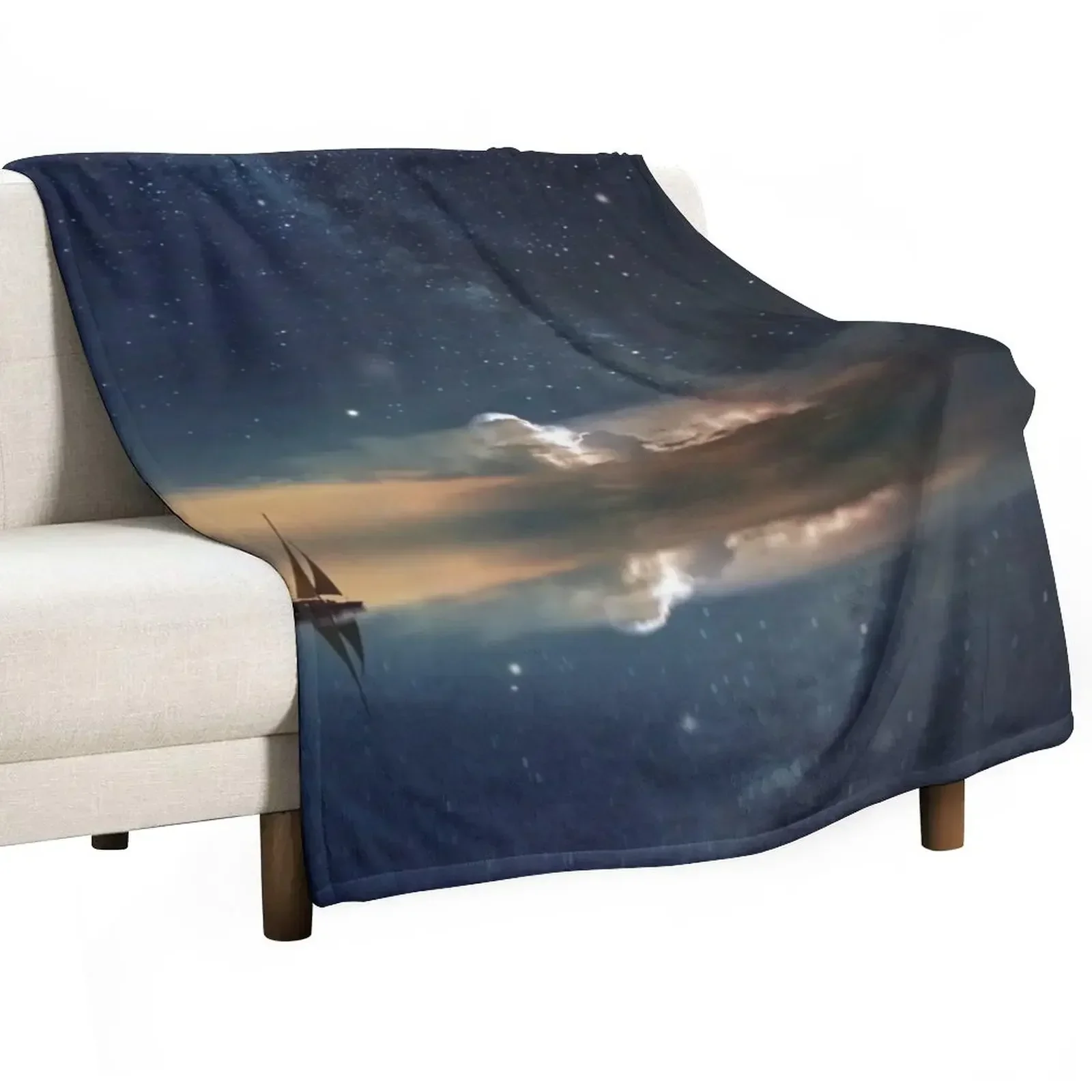 

Sailboat on Starry Seas Throw Blanket christmas gifts sofa bed valentine gift ideas Blankets Sofas Of Decoration Blankets