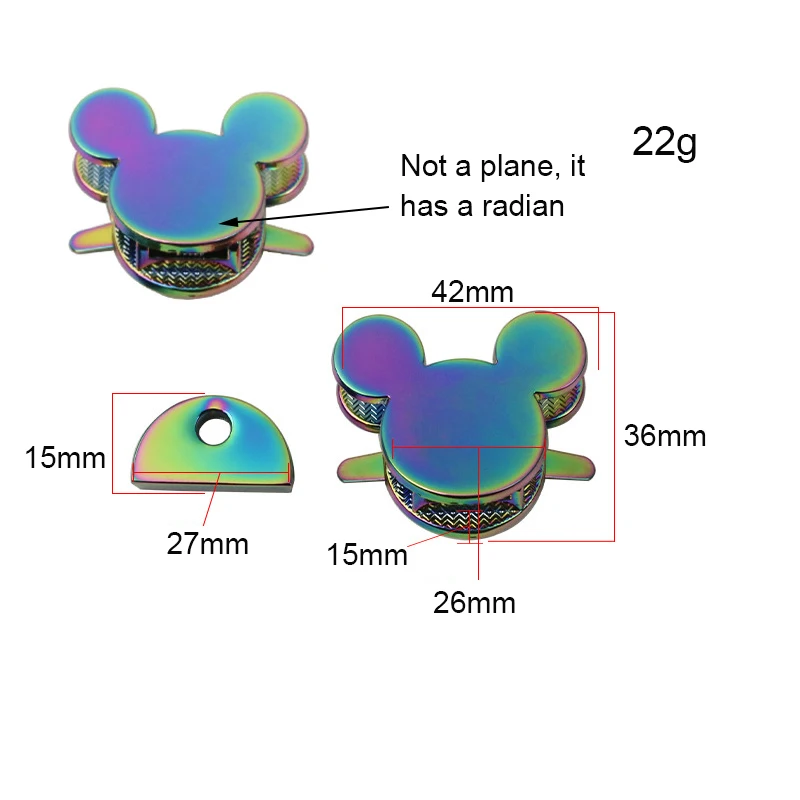 5-10-30sets 26-31-38mm Rainbow Custom Cute Metal Purse Hardware Coins Wallet Clasp Round Ring Turn Twist Locks Closure For Bags