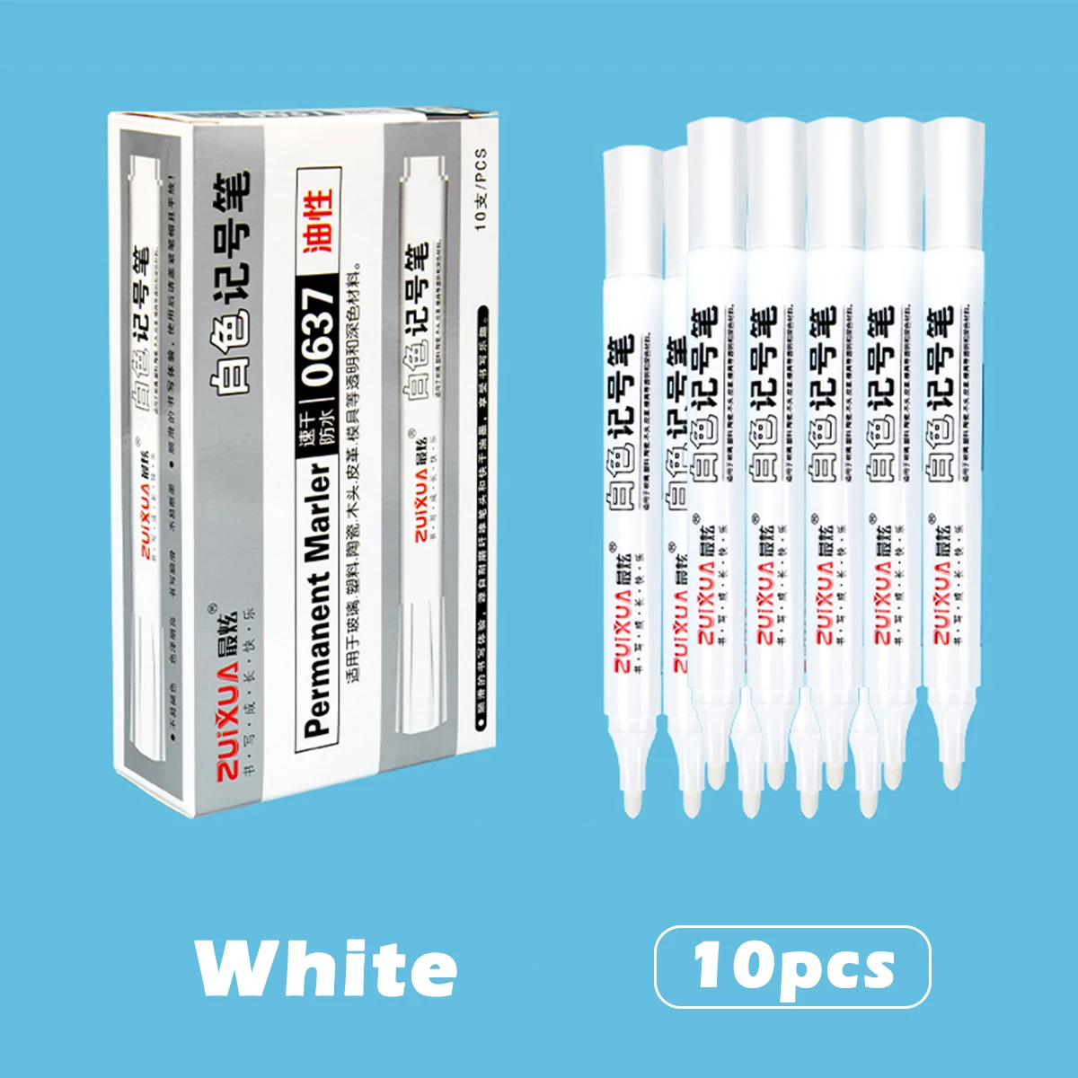 Set pena spidol putih 2.0mm, pena Gel putih berminyak DIY, spidol sketsa grafiti alat tulis perlengkapan sekolah kuas