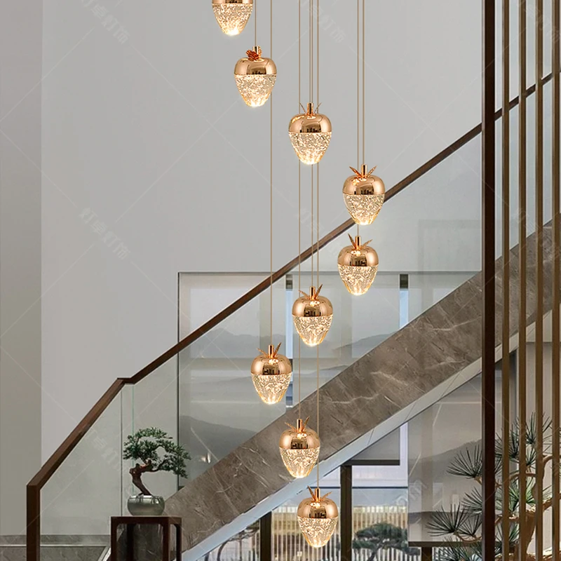 Modern home decoration crystal chandelier, stair Pendant lamp, living room Pendant lights, interior lighting