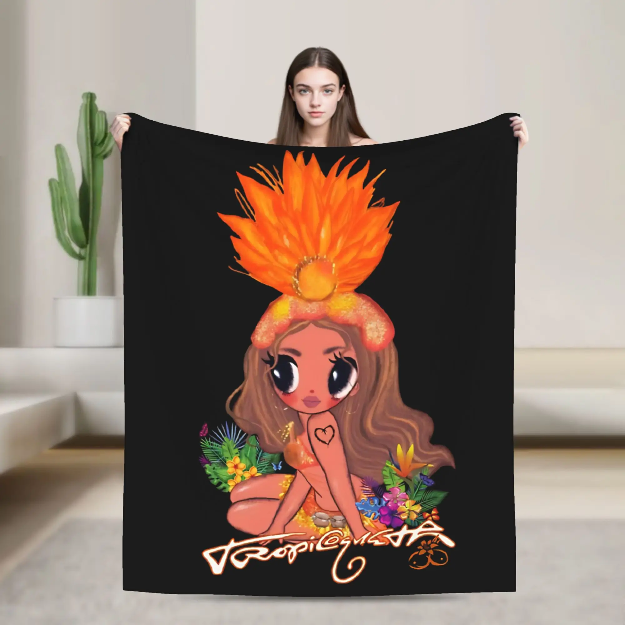 Tropicoqueta Latina Foreva Knitted Blanket Karol G  Flannel Throw Blankets Summer Air Conditioning Decoration Soft Warm Bedsprea