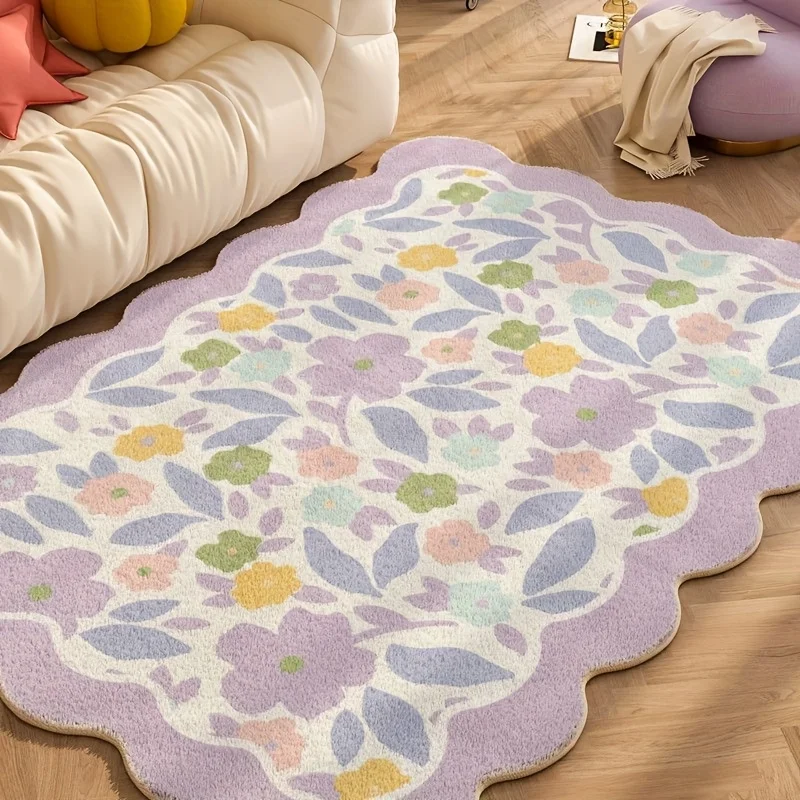 

Flower Carpet Living Room Home Sofa Bedroom Large Area Rug Colorful Living Room Thickened Decor Non-slip Coffee Mat