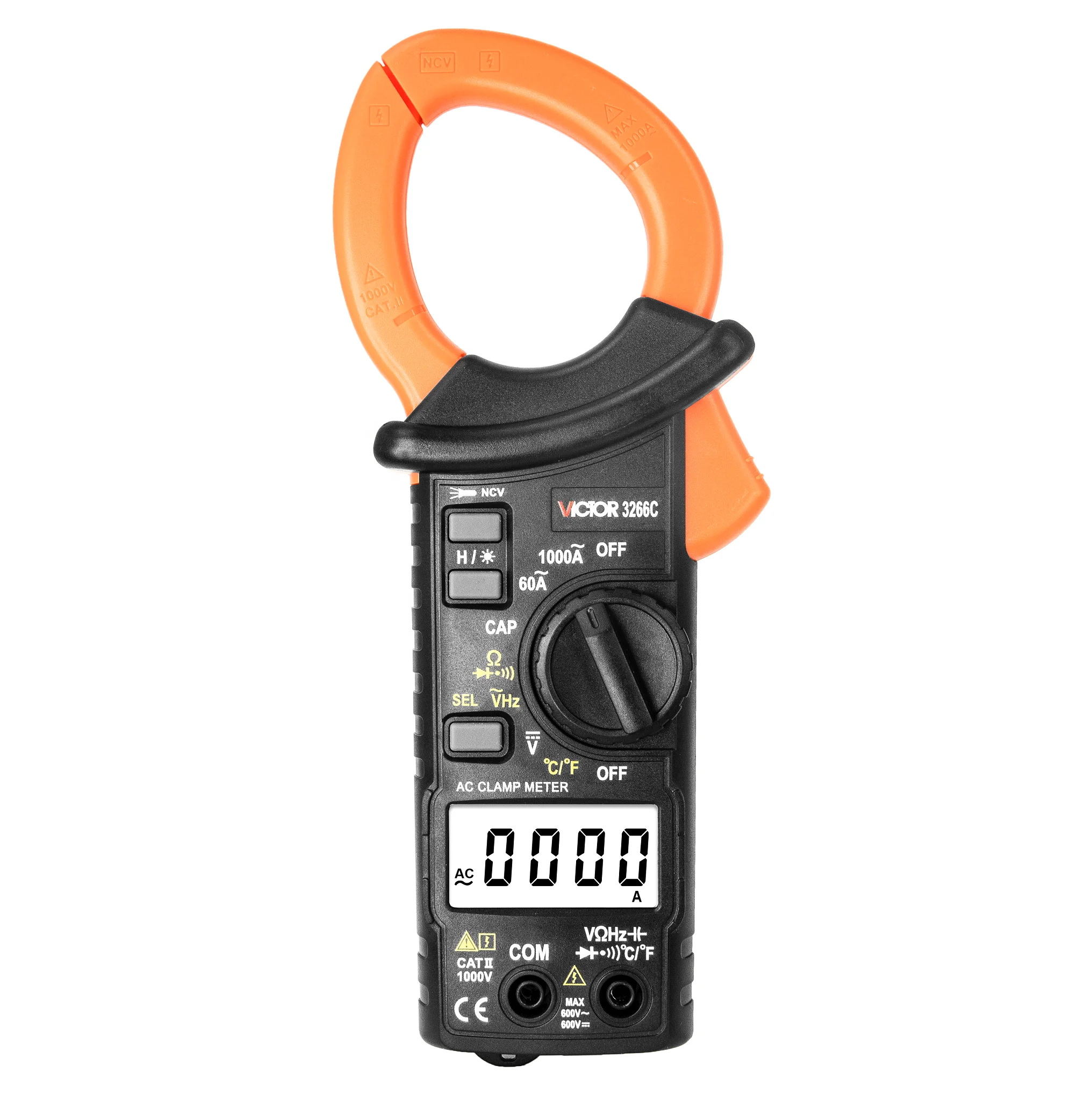 VICTOR 3266C LARGE CALIBER DIGITAL CLAMP METER 6000 word Count Display AC current measurement:1000A