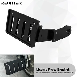 Motorcycle License Plate Bracket Rear Side Mount Support Holder For Harley Softail Fat Boy Breakout Street Bob FXBB FLFB 2018-Up
