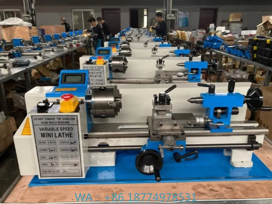 CJ0618 7*14 Inch Mini Bench Metal Lathe Variable Spindle Speed 2500RPM Metal Machining Equipment