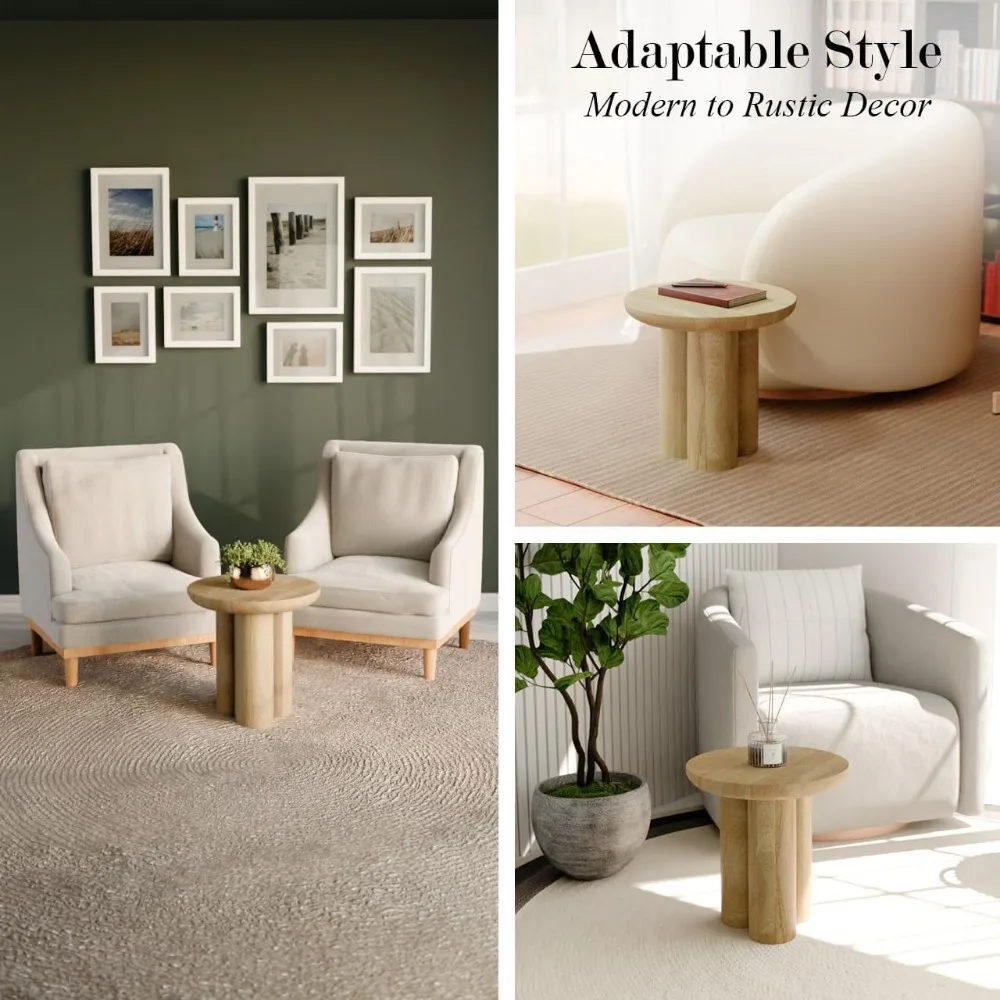 طاولة نهاية غرفة المعيشة على طراز المزرعة: خشب المانجو الصلب للسحر الريفي | مثالية كجانب أو منضدة #6