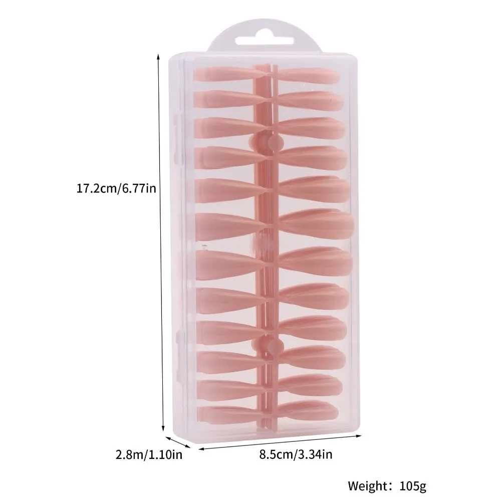 240pcs/Box Finished Detachable Nude Color Press On Nails Medium/Long Length Almond/Square/Oval Stiletto/Coffin Fake Nails Tips view 4
