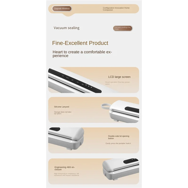 A74G- آلة ختم الأكياس حفظ الطعام الطازجة المنزلية القابلة لإعادة الشحن آلة تغليف المواد الغذائية الصغيرة