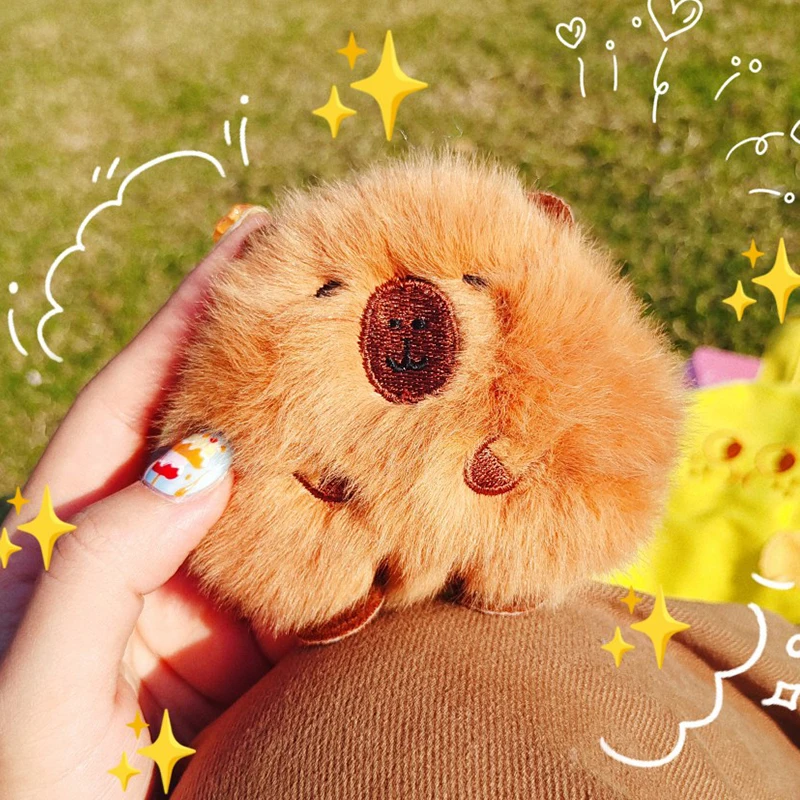 น่ารัก Squeak Capybara Kapybara Key CHAIN Guinea Pig Plush ของเล่นจี้กระเป๋าเป้สะพายหลัง Charms กระเป๋ารถตกแต่งคริสต์มาสของขวัญ