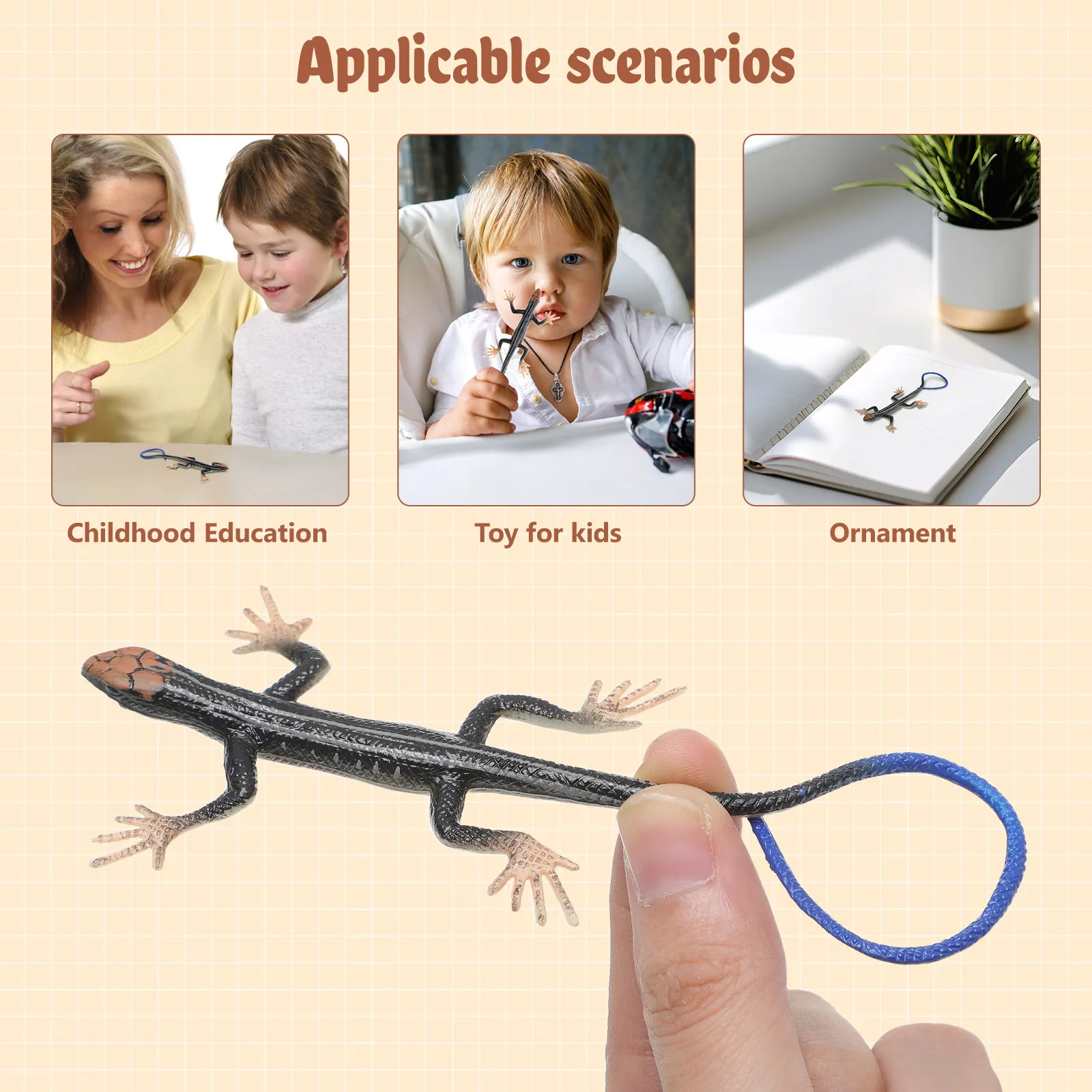 Detailed Simulation Lizard Safe Non-Toxic Plastic Kids Learning Aid Wild Animal Recognition Early Education Prank