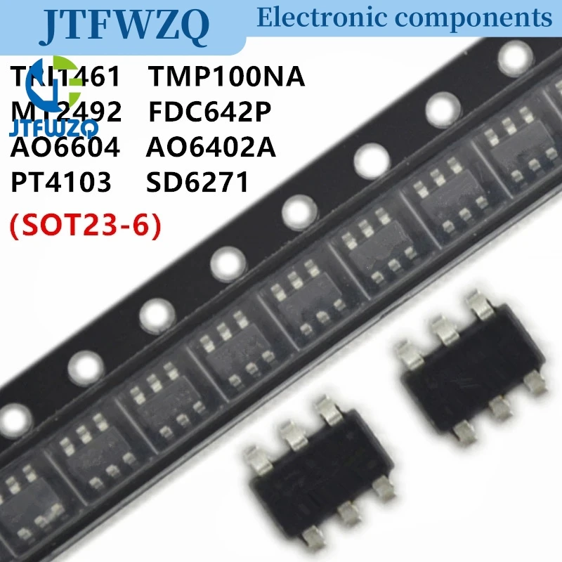 10 шт. TRI1461 TMP100NA T100 MT2492 SOT23-6 FDC642P FDC642 AO6604 AO6402AL AO6810 PT4103 PT4103B23F SD6271 SD6271LR-G1