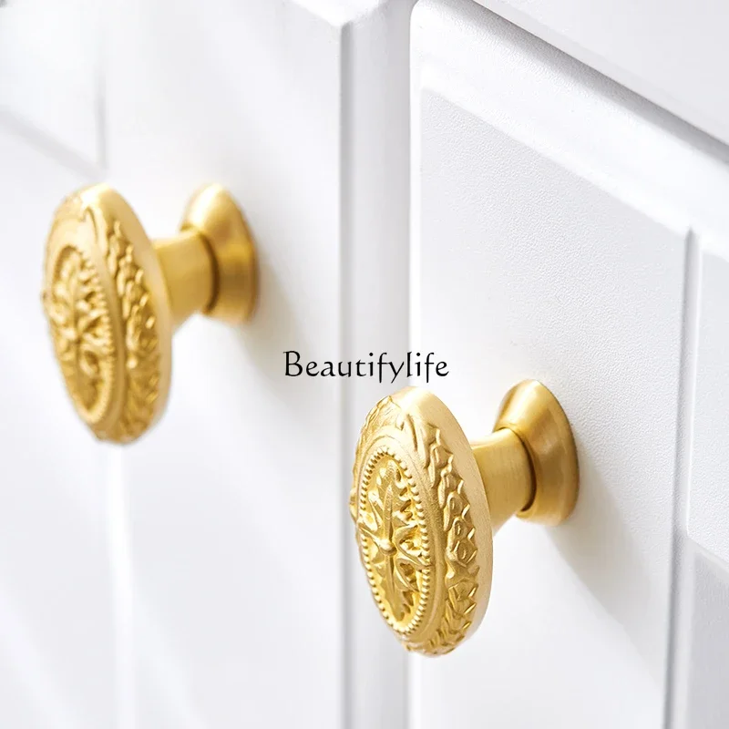 Cabinet Door Drawer Handle Single Hole New Chinese Style European Style Gold Light Luxury Nordic Cupboard Handle