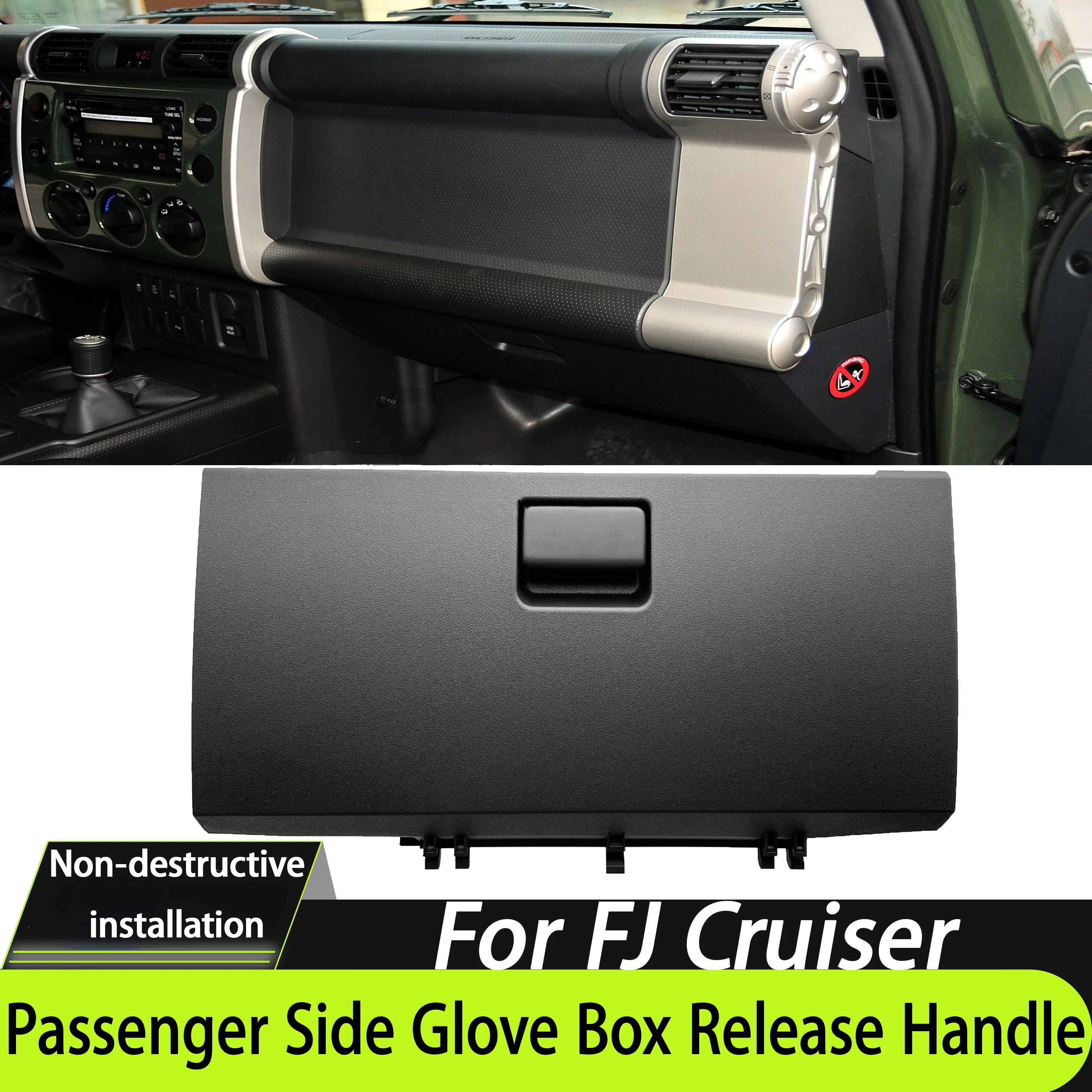 Glove Box / Under-Dash Storage Compartment Lock Latch Handle For Toyota FJ Cruiser No-Drill Direct Replacement Part
