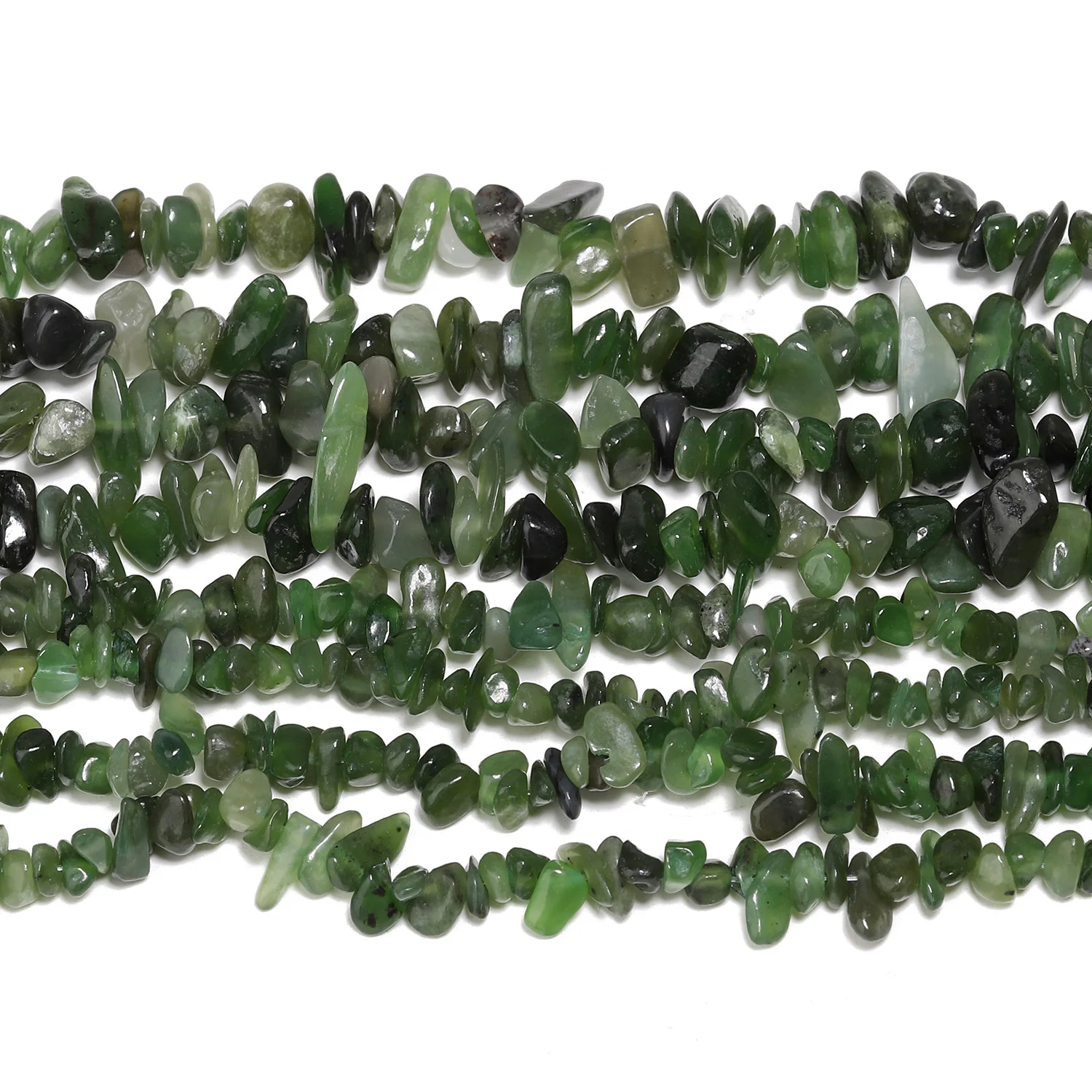 3-5mm 5-8mm Irregular Natural Stone Green Jade Beads Gravel Loose Beads for Jewelry Making DIY Bracelets Accessories 15''