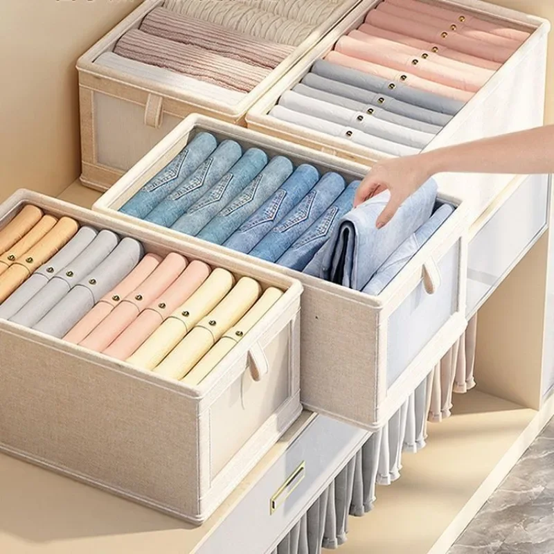 Household folding clothes dustproof mildew storage box closet drawer type window storage box bath towel underwear organizer